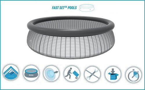 בריכה משפחתית עגולה 244X61 סמ FAST 57450 מבית BESTWAY - תמונת אווירה ושימוש בבריכה