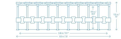 בריכת עגולה APX 365 6.10X1.32 סמ 561KE מבית BESTWAY - המחשת מידות הבריכה