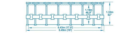 בריכת עגולה APX 549X132 סמ 561KC מבית BESTWAY - המחשת מידות הבריכה
