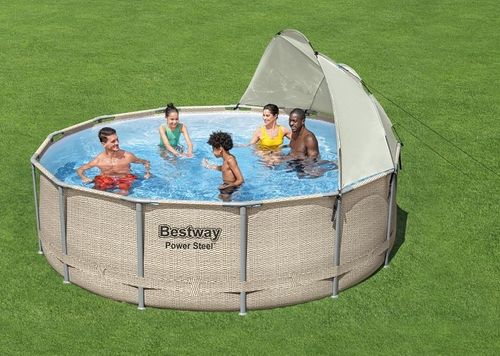צלון פינתי עם חלון לבריכות עגולות 58681 מבית BESTWAY - מבט צד על המוצר