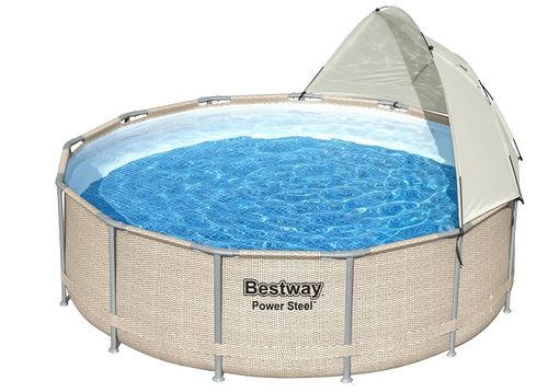 צלון פינתי עם חלון לבריכות עגולות 58681 מבית BESTWAY - המחשת מידות וגודל המוצר
