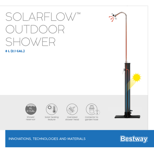 מקלחון חיצוני SolarFlow לחצר ולגינה כולל מיכל אגירה 8 ליטר 58694 מבית BESTWAY - מבט על אזור החיבור או השימוש
