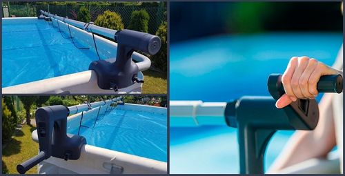 גלגלת לכיסוי סולארי לבריכה מלבנית 2.74–4.88 מ׳ | INTEX | מק״ט 28051 - מבט על אזור החיבור או השימוש