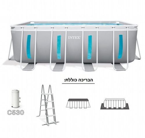 בריכה מלבנית Prism Frame Ultra עם חלונות ערכת יצרן | 400X200X122 ס