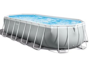 בריכת INTEX אולטרה אובלית 610×305×122 סדרת PRISM FRAME דגם 26798 | ערכת יצרן