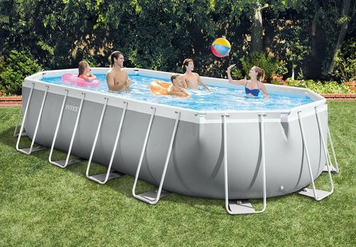 בריכת INTEX אולטרה אובלית 610×305×122 סדרת PRISM FRAME דגם 26798 | ערכת יצרן - מבט נוסף על הכיסוי
