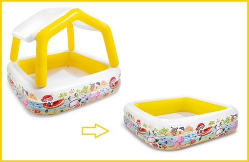 בריכה מרובעת מתנפחת 157X157X122 סמ 57470 מבית INTEX - המחשת מידות הבריכה