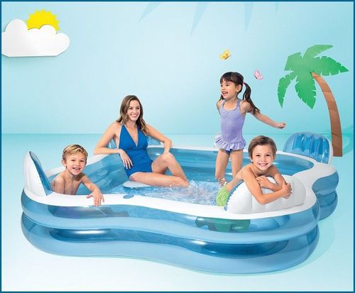 בריכה מתנפחת 229X229X66 סמ 56475 מבית INTEX - תקריב היריעה והמבנה
