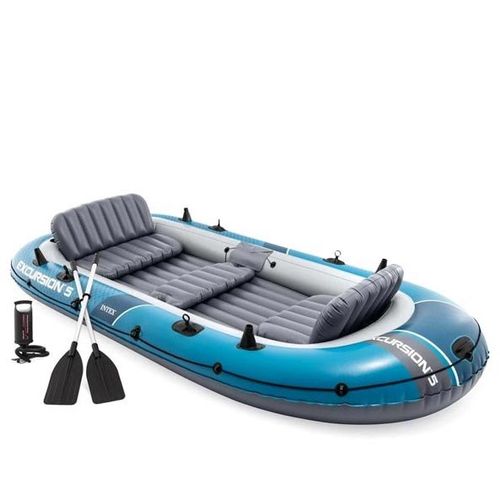סירה מתנפח Excursion לשיט דיג ופנאי 366X168X43 סמ 66325 מבית Intex - מבט פנימי על המושבים והרצפה