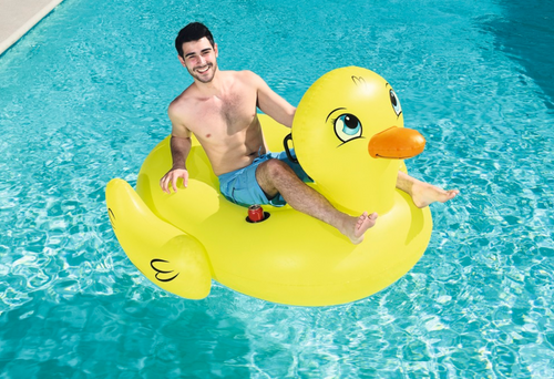 ברווז צף לבריכה עם ידיות אחיזה 186X127 סמ 41106 מבית Bestway - המחשת מידות המוצר