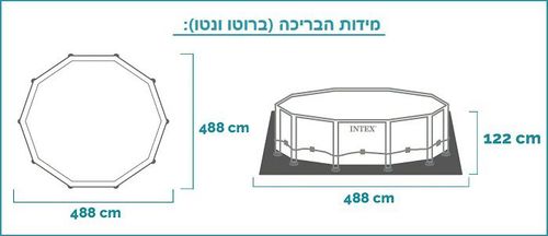 בריכת אולטרה עמודים עגולה Ultra XTR ערכת יצרן | 488X122 ס