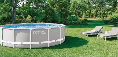 בריכת אולטרה עמודים עגולה Prism Frame 427X107 26720 מבית INTEX - מבט צד על מבנה הבריכה