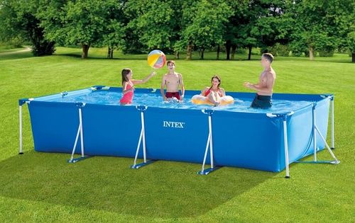 בריכת עמודים מלבנית כחולה 450X220X84 סמ 28273 מבית INTEX - מבט נוסף על הבריכה