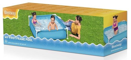 בריכת עמודים מסגרת ריבועית 122X122X30.5סמ 56217 מבית BESTWAY - מבט צד על מבנה הבריכה