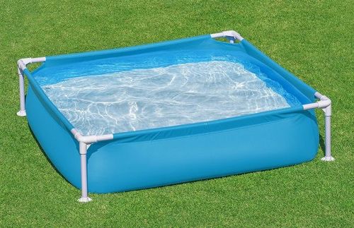 בריכת עמודים מסגרת ריבועית 122X122X30.5סמ 56217 מבית BESTWAY - המחשת מידות הבריכה