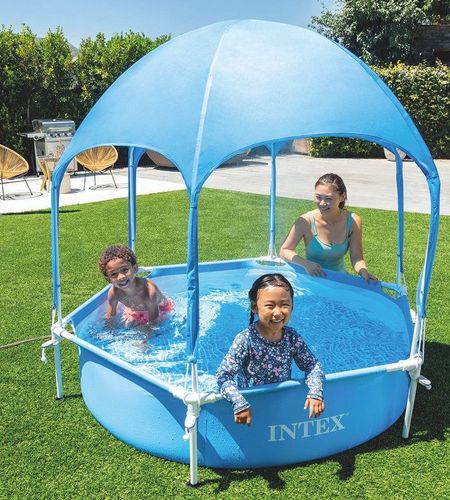 בריכת עמודים עגולה עם גגון 183X38 28209 מבית INTEX - מבט נוסף על הבריכה