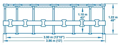בריכת צינורות עגולה אפורה MAX 396X122 סמ 5618W מבית BESTWAY - מבט פנימי על הבריכה