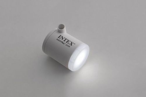משאבת ניפוח מיני נטענת INTEX QuickFill עם USB ותאורת LED | מק״ט 66647 - מבט צד על המשאבה