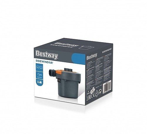 משאבה חשמלית לניפוח מזרונים לבית 62139 מבית Bestway - מבט צד על המשאבה