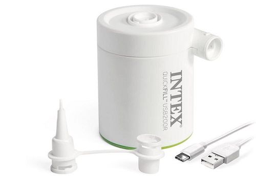 משאבת ניפוח אוויר חשמלית נטענת USB לבנה 66637 מבית INTEX - תמונה ראשית של משאבת הניפוח