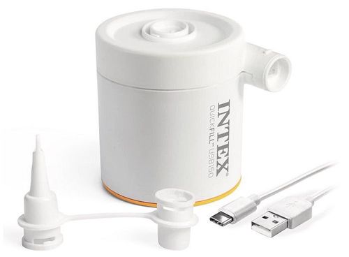 משאבת ניפוח אוויר חשמלית USB לבנה 66616 מבית INTEX - תמונה ראשית של משאבת הניפוח
