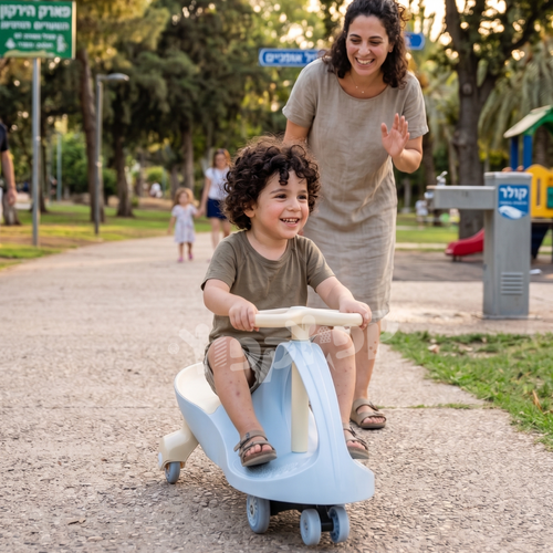 בימבה כוכב וינטג תכלת עם גלגלי סיליקון STARBIMBAVIN2 מבית Retro Line - הבימבה בסביבת משחק ביתית
