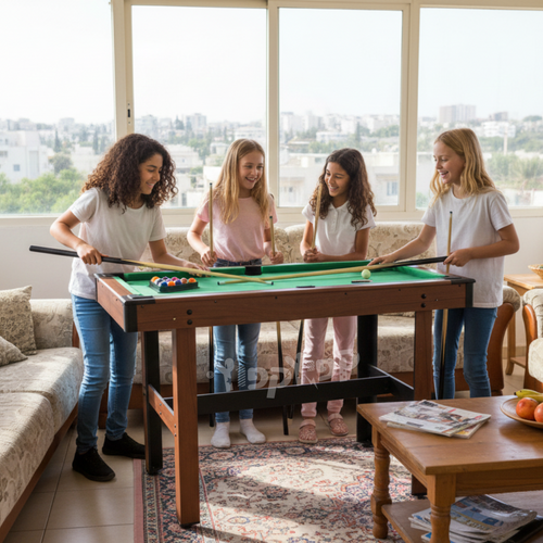 שולחן סנוקר כולל אביזרים 76X61X122 סמ - מבט צד על מבנה השולחן