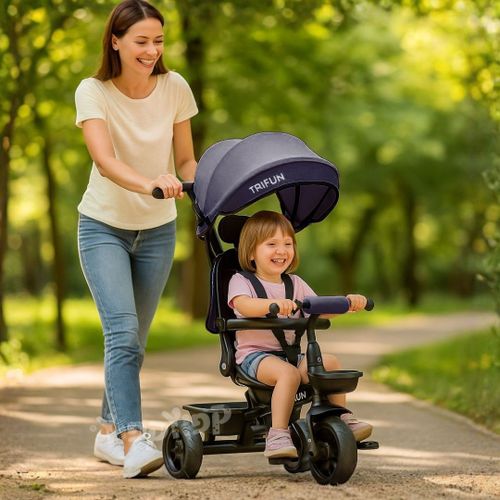 תלת אופן TRIFUN בצבע כחול מק״ט TRIFUNB - מתקן לכוס ופרטי הגימור