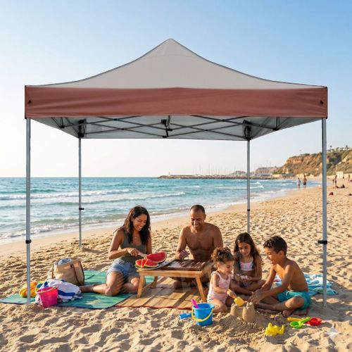 גזיבו נפתח GOLEADER 290×290 ס״מ מק״ט 7251003 - מבט צד והמחשת שטח ההצללה
