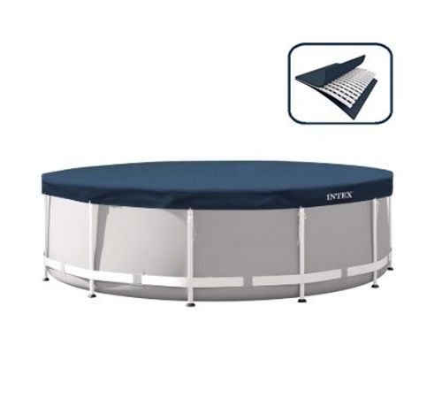 כיסוי דלוקס לבריכה עגולה 550×443 ס״מ INTEX דגם 28082 - קיפול ואחסון הכיסוי