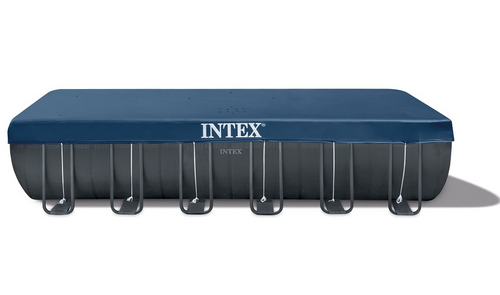 כיסוי עליון לבריכה מלבנית אולטרה 732×366 ס״מ INTEX דגם 18936 - שולי הידוק וחבלי קשירה