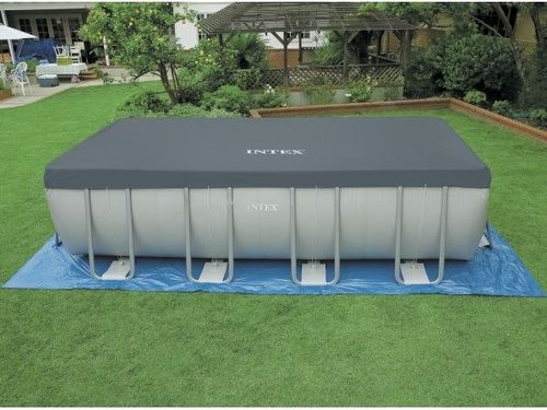כיסוי עליון לבריכה מלבנית אולטרה 549×274 ס״מ INTEX דגם 10756 - שולי הידוק וחבלי קשירה