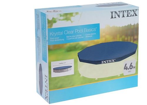 כיסוי עליון לבריכה עגולה קוטר 457 ס״מ INTEX דגם 28032 - חורי ניקוז ומבנה היריעה