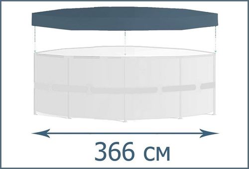 כיסוי עליון לבריכה עגולה קוטר 366 ס״מ INTEX דגם 28031 - שולי הידוק וחבלי קשירה