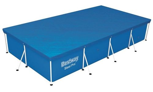 כיסוי עליון לבריכה מלבנית מסגרת 400×211×81 ס״מ BESTWAY דגם 58107 - שולי הידוק וחבלי קשירה