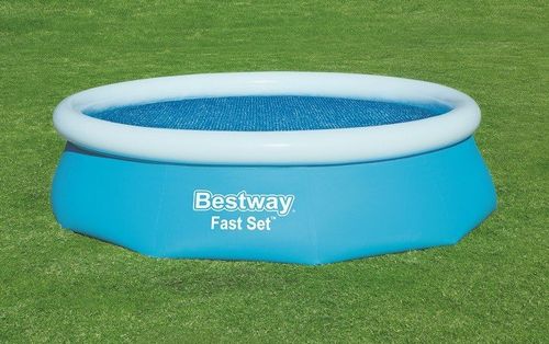 כיסוי תרמי סולארי לבריכה עגולה קוטר 5824 ס״מ BESTWAY דגם 58241 - קיפול ואחסון הכיסוי