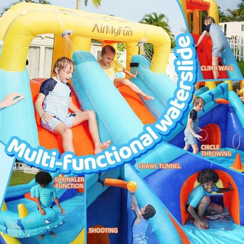 מתנפח מים עם מגלשה דו מסלולית נחש W83050 מבית Doctor Dolphin - המחשת פעילויות במתקן