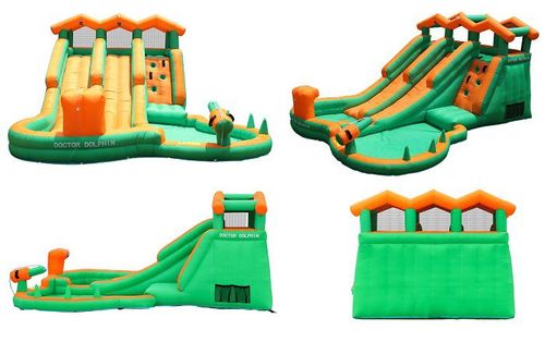 מתנפח מים עם מגלשה דו-מסלולית W73028 מבית Doctor Dolphin - מבט מקרוב על המתקן