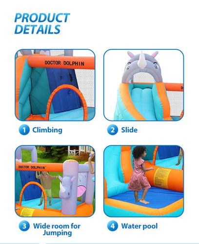 מתנפח מים הקרנפים W73009 מבית Doctor Dolphin - מבט מקרוב על המתקן