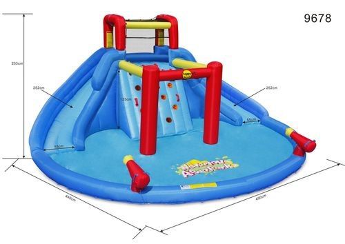 מתנפח מים המפלים פלוס 2 מגלשות מים 9678 מבית Happy Hop - המחשת פעילויות במתקן