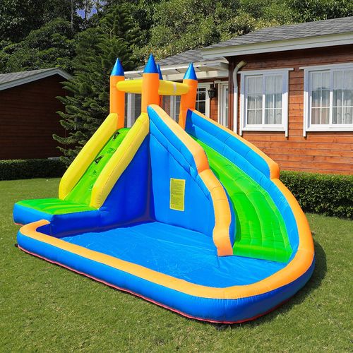 מתנפח מים טירה עם מגלשה W63009 מבית Doctor Dolphin - המחשת פעילויות במתקן