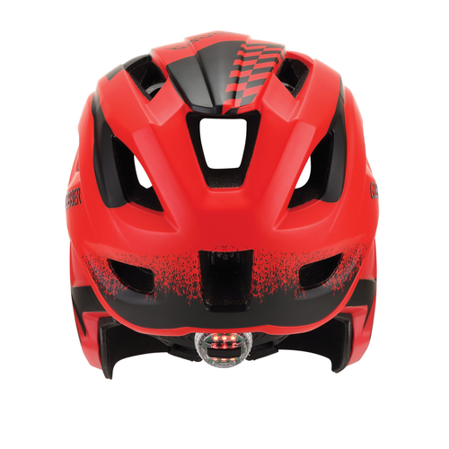 קסדה מודולארית לילדים RACING פול פייס / חצי עם מנגנון התאמה לראש ותאורת LED אחורית (XS/S) - אדום