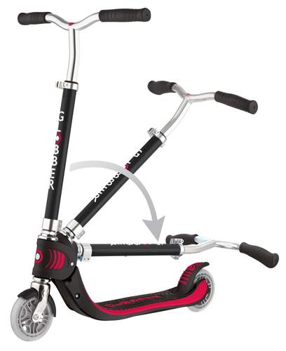 קורקינט מתקפל לילדים ונוער פלואו FLOW FOLDABLE 125 עם משטח רחב וכידון V משופר - שחור/אדום