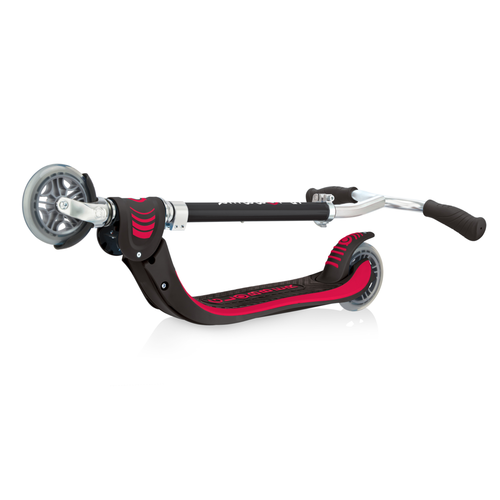 קורקינט מתקפל לילדים ונוער פלואו FLOW FOLDABLE 125 עם משטח רחב וכידון V משופר - שחור/אדום