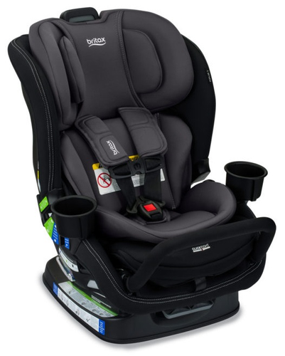 כיסא בטיחות צר פופלר אס קליק טייט Poplar S ClickTight עם מוט אנטיריבאונד, כרית ראש ובד ללא כימיכלים - שחור/אפור Stone Onyx