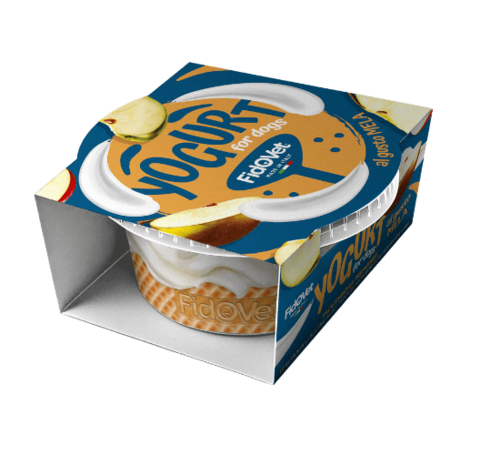 יוגורט לכלבים בטעם תפוח 40 גרם | FidOVet Apple Flavor Dog Yogurt 40g