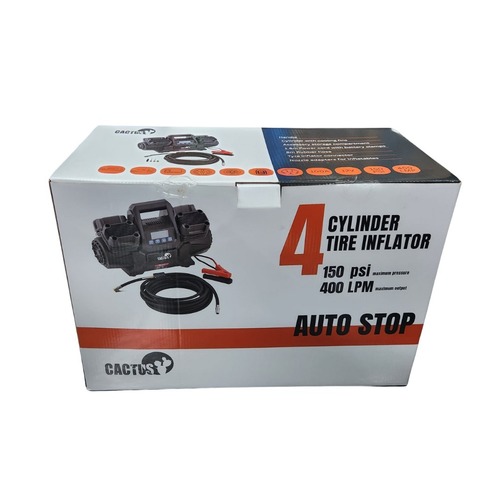 קומפרסור 12V 4 ראשיים 400 ליטר לדקה עם מערכת AUTO STOP - CACTUS