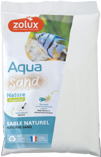  זולוקס  חול לבן טבעי לאקווריום 9.5 קילו -Zolux AquaSand Nature Cristobalite Iceberg
