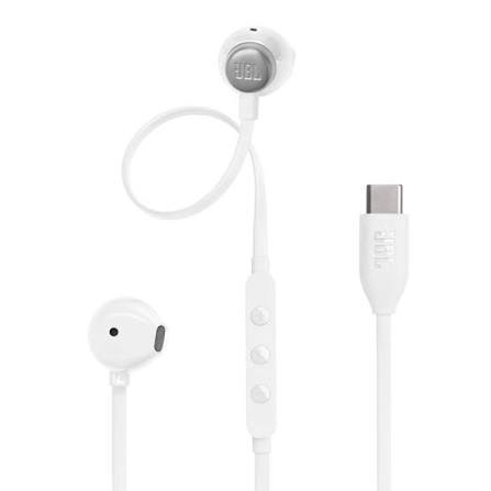 אוזניות עם מיקרפון שחור/לבן JBL TUNE T310C TYPC