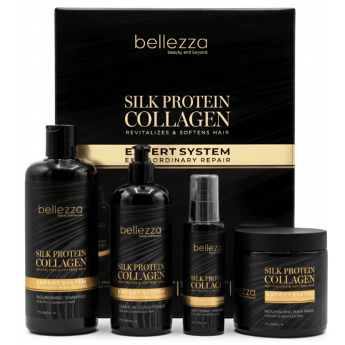 סט 4 מוצרים לשיקום וטיפוח | BELLEZZA Collagen & Silk Protein Set